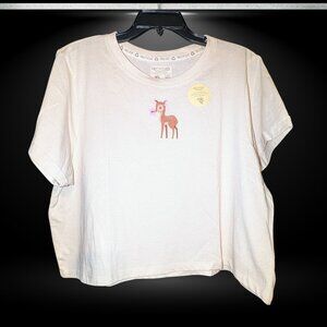 Eco-Chic Short Sleeve Crop Top from Recycled Threads, Summer Wear Boho Style- XS